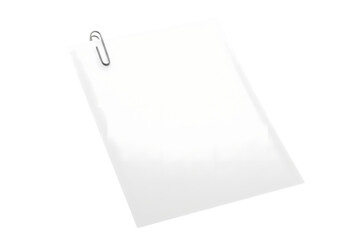 Blank Paper, Note, Memo, Paperclip on Transparent  background