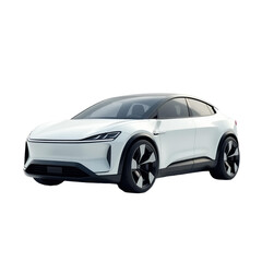 White_Electric_Car_Modern_Design_Vehicle_Automotive