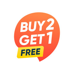 Buy 2 Get 1 Free Offer Label Design