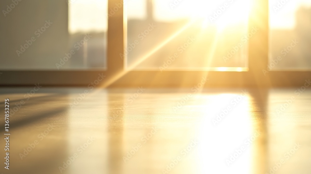Aufkleber sunlight filters through a window, casting a gentle glow on a plain white wall, enhancing the tranqu