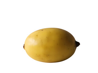 Single, yellow, round fruit, slightly bumpy texture