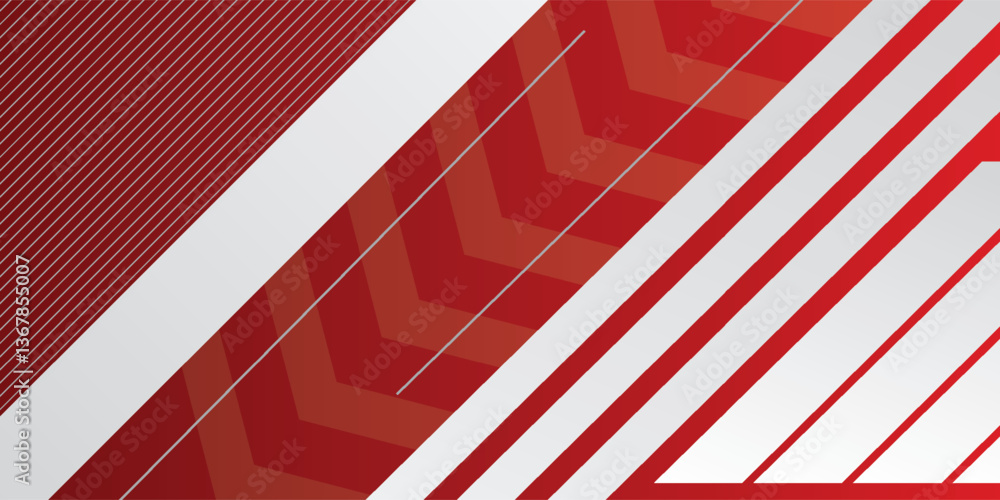 Poster red and white flat abstract geometric background. vector minimal tech graphic design