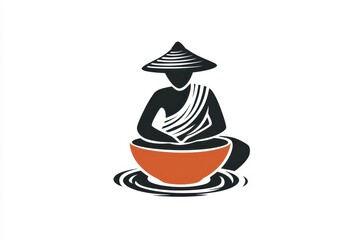 Minimalist Black and White Logo Nepalese Potter at Work