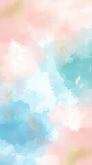 Soft pastel watercolor abstract painting with light blue and pink colors blending seamlessly