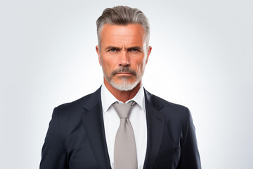 Portrait of a middle-aged businessman isolated on white background