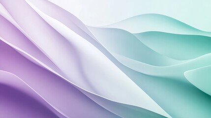 Minimalist abstract, smooth angular shapes, soft gradients, lavender, light teal. Delicate sharp lines, high contrast, gentle serene vibe. Background for banner, wallpaper, ad.
