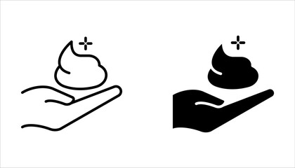 Obraz premium foam Cream icon set, simple skin cleanser flat design vector pictogram, vector illustration on white background.