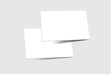 Vector realistic business card mockup template isolated. Empty design for presentation branding, corporate, stationery, document, ads, game card or note cards, greeting card, invitation, credit card
