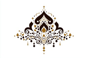 Elegant Minimalist Black and Gold Henna Design Logo