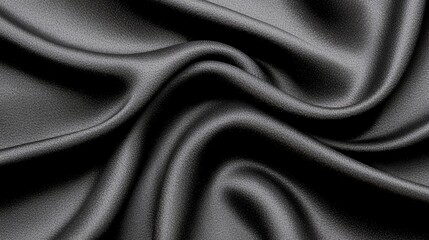 Obraz premium realistic silk fabric folds, soft edge lighting, with diffused background particles, modern and sleek, realistic style, black background