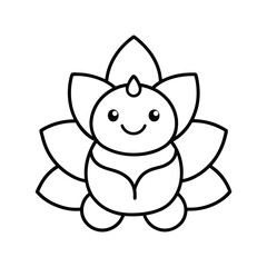 a champa flower mascot.eps