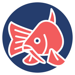 Fish mixed color icon