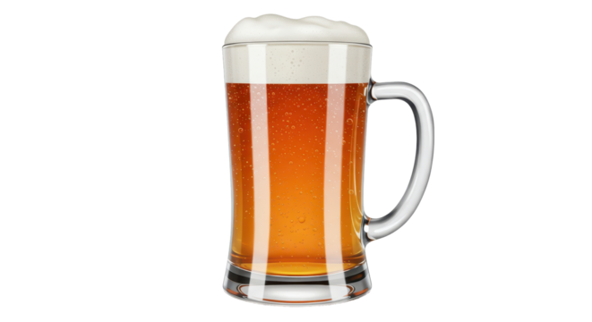 Isolated Amber Beer in Mug