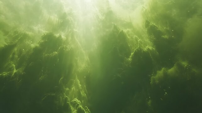 Beautiful green clouds in a natural artistic atmospheric presentation