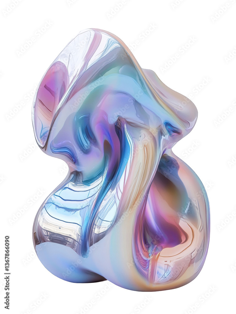 Canvas Prints a colorful abstract sculpture displaying swirling forms and a blend of melodious hues on a black bac