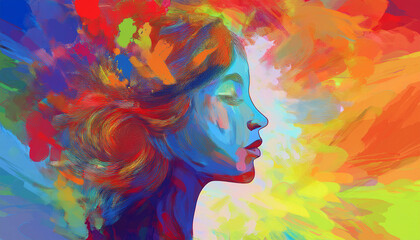 Naklejka premium 3-1-055-0Color therapy visual perception and psychological effects... Emphasize the negative space on