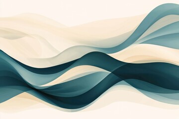 Abstract wavy blue and beige background representing calmness and tranquility, ideal for wellness and relaxation themes in modern design