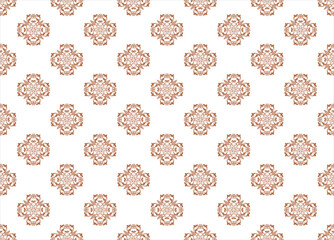 vector seamless pattern with flowers Damask Geometry