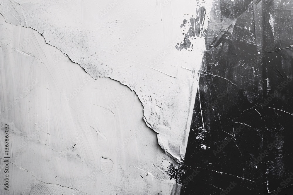 Poster mixing black and white paint to create a textured background
