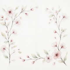 Naklejka premium Floral Frame Design with Soft Pastel Colors for Decoration 