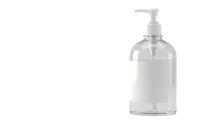 White Pump Bottle Mockup on Transparent  background