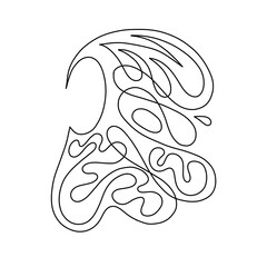 Random Shapes Organic Black Blobs line. Outline 2d vector image. Sticker for social media. Backdrop. Image for any size ideal for advertising and posters, personal project or t-shirts, mugs, logo, etc