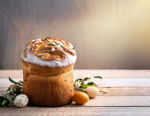 easter cake and eggs