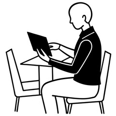 A silhouette of a person looking at a menu in a restaurant