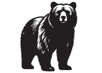 silhouettes bear logo vector illustration, grizzly bear logo icon silhouettes, bear silhouette logo vector animals, black bear wild animal silhouettes on the white background