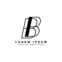 letter B thin line Logo. Alphabet B invitation card Icon