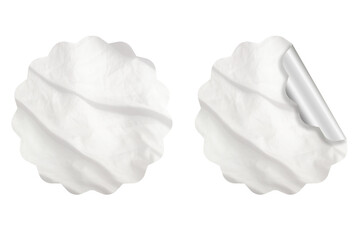 Blank Sticker Texture Label Set For Mockup Template