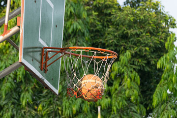 Basketball hoop in park