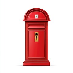 Classic Red Mailbox An Icon of Traditional Postal Services isolated on white background