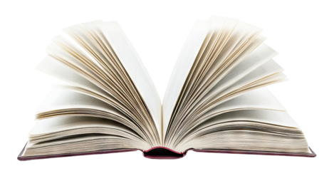 Open book, isolated on transparent cutout background