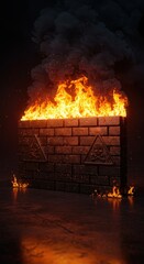 Fototapeta premium Firewall shield data protection with privacy and cyber security