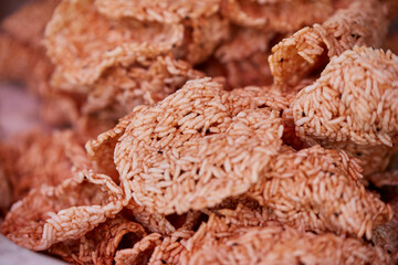 Crispy Rice Cracker with caramelize in market