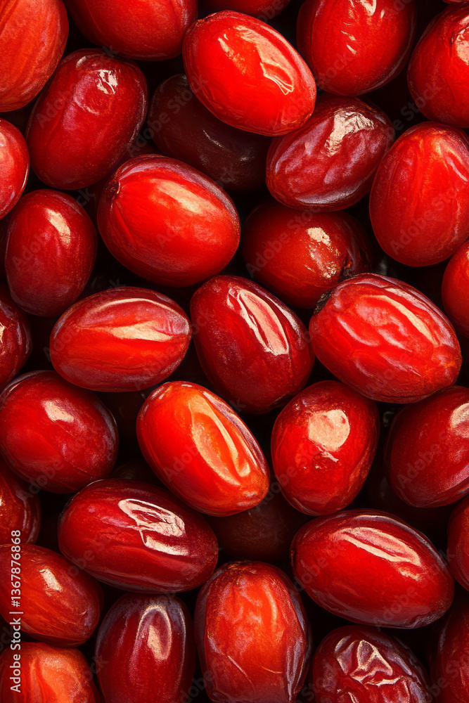 Poster close-up macro photography of dried dates, capturing natural texture and sweetness,