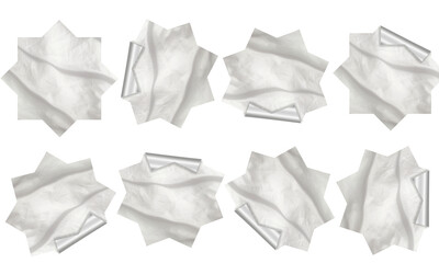 Blank Sticker Texture Label Set For Mockup Template