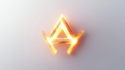 Fiery Stone Cross with Molten Lava Glow Effect on white background