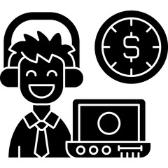 Overtime Icon Vector Element