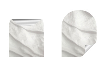 Naklejka premium Blank Sticker Texture Label Set For Mockup Template