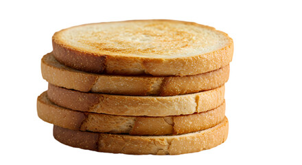 Crispy Toasted Bread Slices on Transparent  background