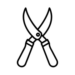 Pruning Shears Icon in Minimalist Style  