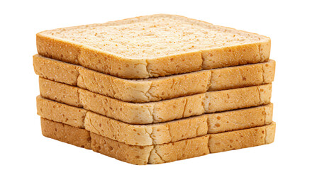 Stack of Wheat Bread Slices on Transparent  background