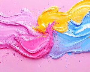 Abstract Vibrant Pigment Textures in vibrant pop art style