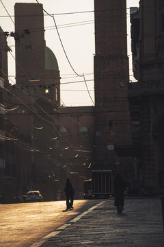 Morning view of Bologna street