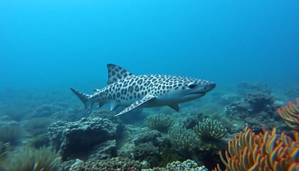 Obraz premium Oceanic Zebra Shark in its Coral Habitat