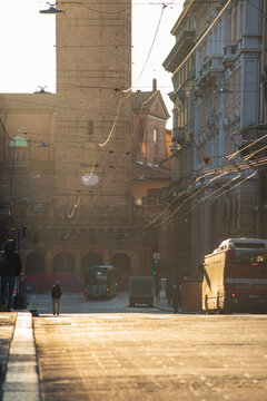 Morning view of Bologna street
