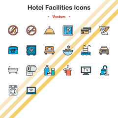Hotel Facilities Icons - Vectors
