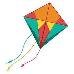 colourful kite on white background 